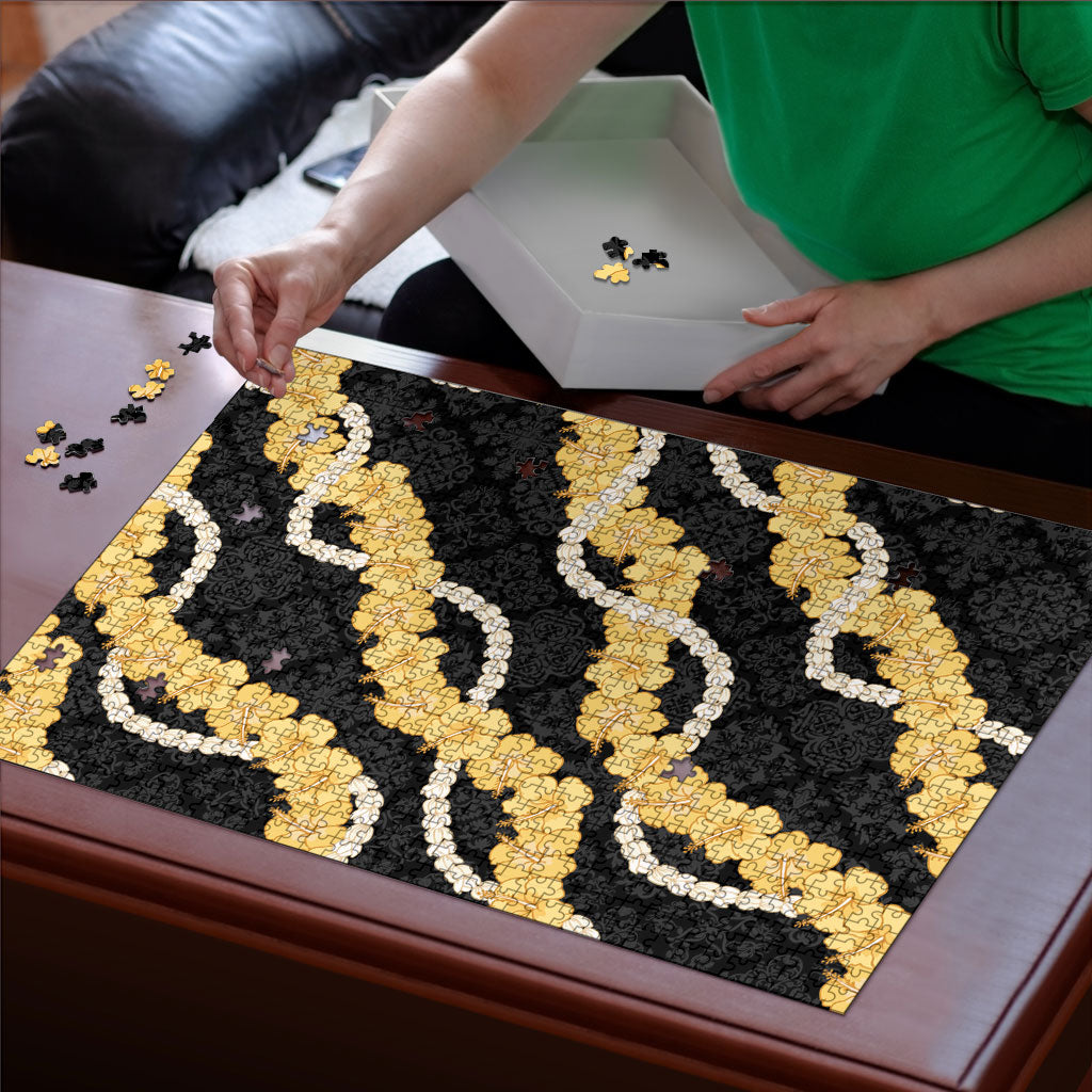 Aloha Melemele Hibiscus Pikake Lei Puzzle Hawaiian Quilt Pattern