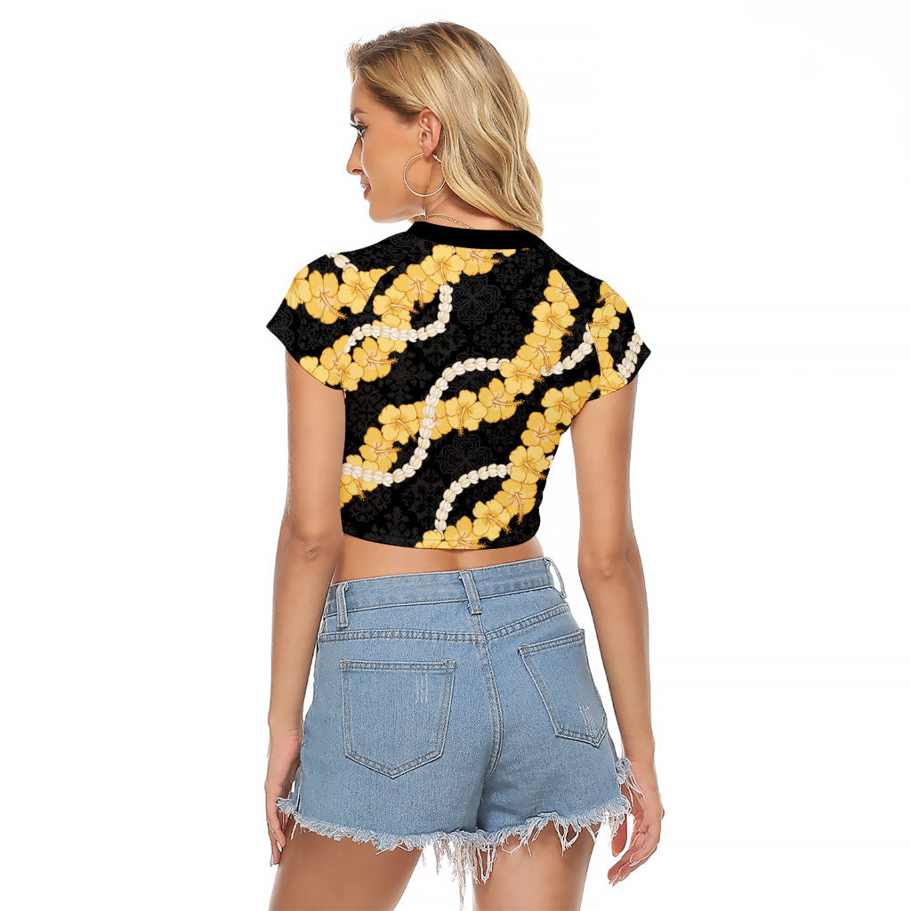 Aloha Melemele Hibiscus Pikake Lei Raglan Cropped T Shirt Hawaiian Quilt Pattern