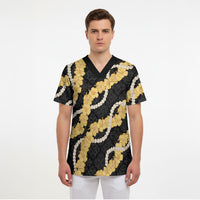 Aloha Melemele Hibiscus Pikake Lei Scrub Top Hawaiian Quilt Pattern