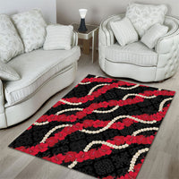 Aloha Ula'ula Hibiscus Pikake Lei Area Rug Hawaiian Quilt Pattern