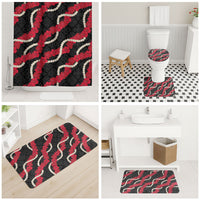 Aloha Ula'ula Hibiscus Pikake Lei Bathroom Set Hawaiian Quilt Pattern