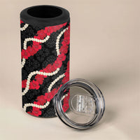 Aloha Ula'ula Hibiscus Pikake Lei 4 in 1 Can Cooler Tumbler Hawaiian Quilt Pattern LT9 - Polynesian Pride