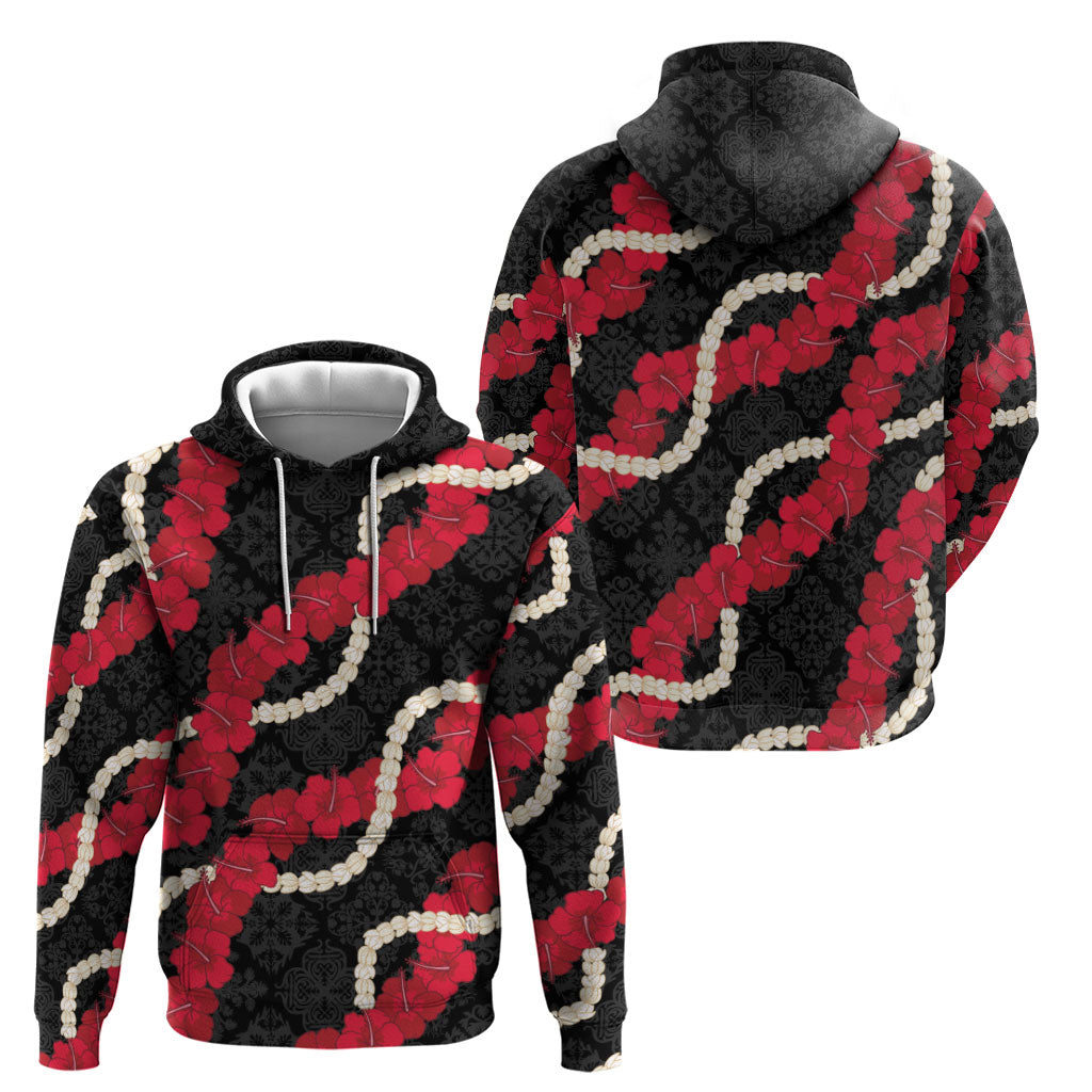 Aloha Ula'ula Hibiscus Pikake Lei Hoodie Hawaiian Quilt Pattern LT9 - Polynesian Pride