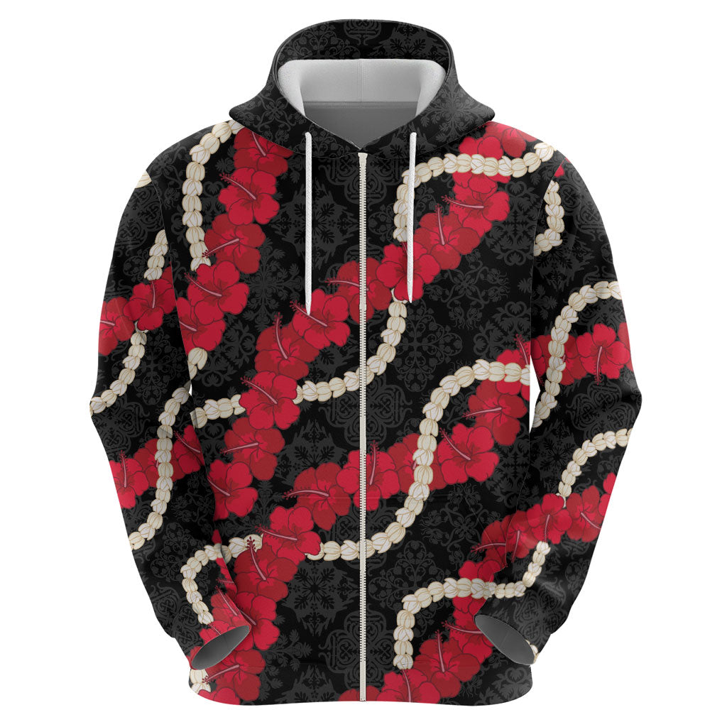 Aloha Ula'ula Hibiscus Pikake Lei Hoodie Hawaiian Quilt Pattern LT9 - Polynesian Pride