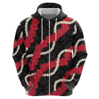 Aloha Ula'ula Hibiscus Pikake Lei Hoodie Hawaiian Quilt Pattern LT9 - Polynesian Pride