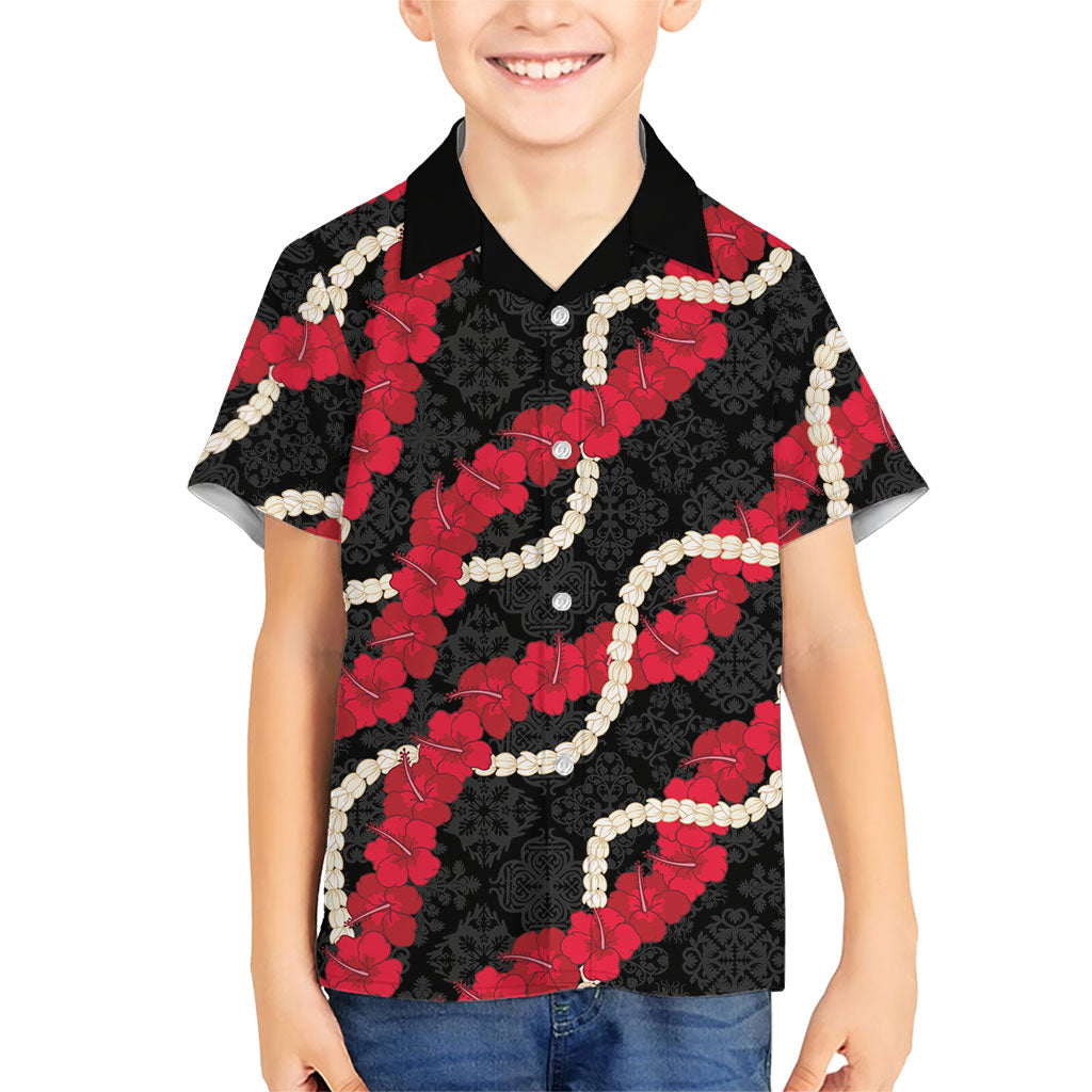 Aloha Ula'ula Hibiscus Pikake Lei Kid Hawaiian Shirt Hawaiian Quilt Pattern