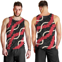Aloha Ula'ula Hibiscus Pikake Lei Men Tank Top Hawaiian Quilt Pattern