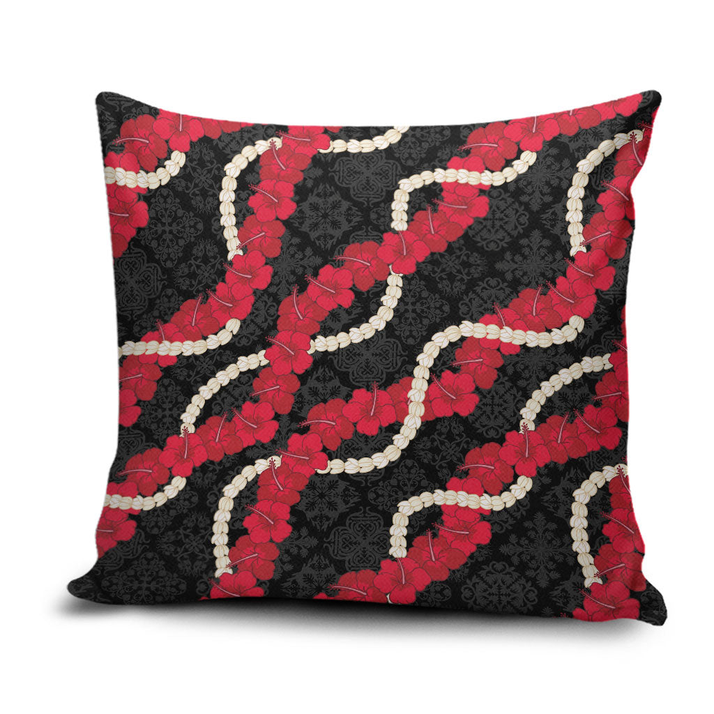 Aloha Ula'ula Hibiscus Pikake Lei Pillow Cover Hawaiian Quilt Pattern