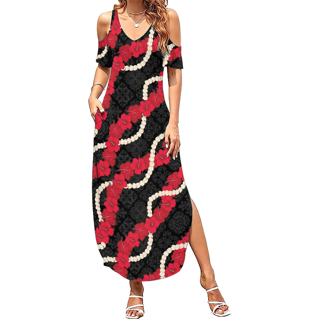 Aloha Ula'ula Hibiscus Pikake Lei Summer Maxi Dress Hawaiian Quilt Pattern