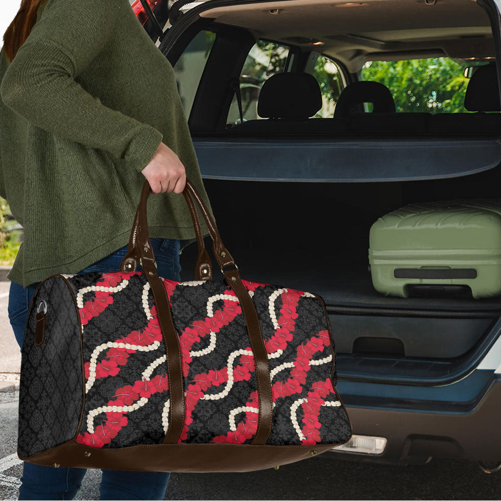 Aloha Ula'ula Hibiscus Pikake Lei Travel Bag Hawaiian Quilt Pattern