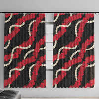 Aloha Ula'ula Hibiscus Pikake Lei Window Curtain Hawaiian Quilt Pattern