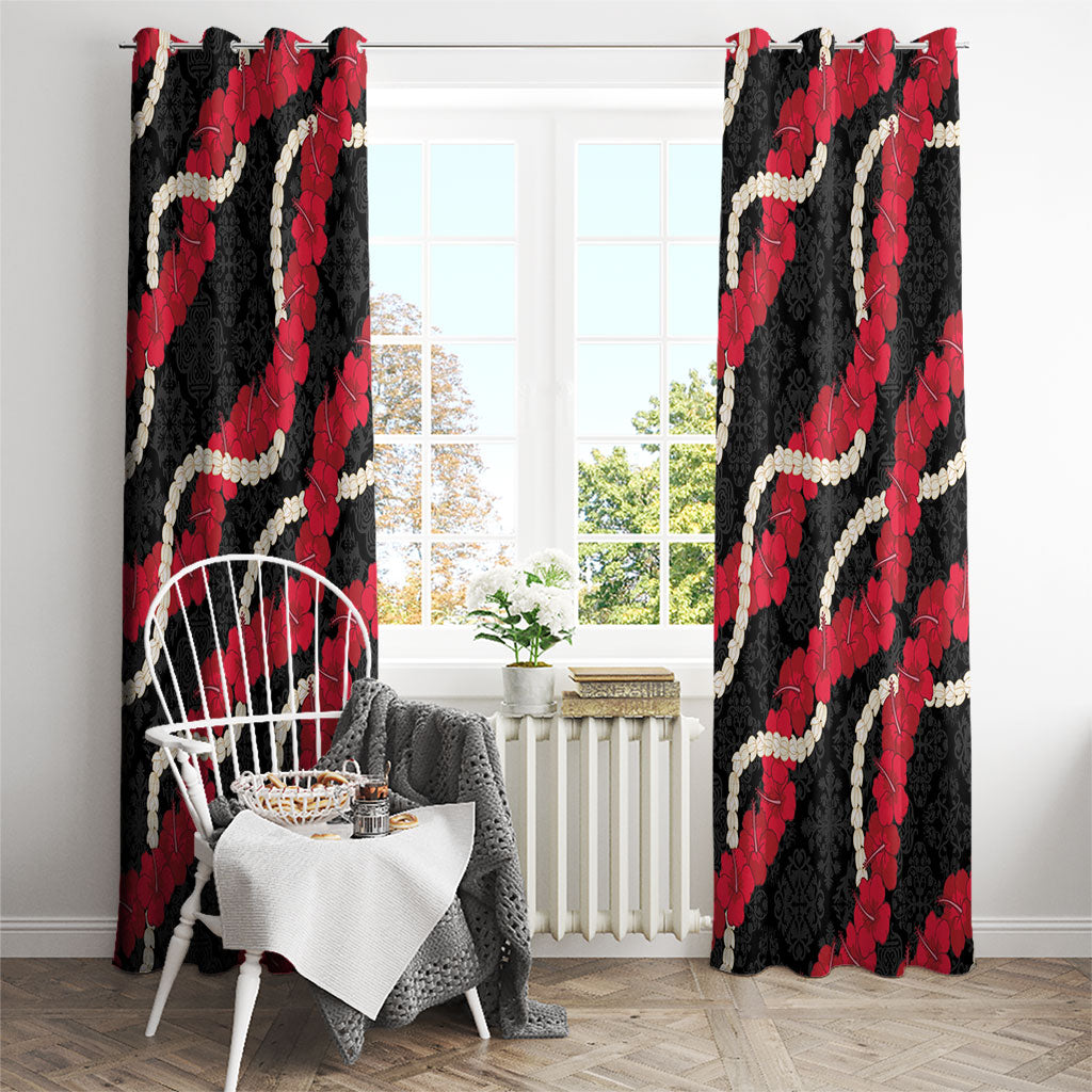 Aloha Ula'ula Hibiscus Pikake Lei Window Curtain Hawaiian Quilt Pattern