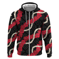 Aloha Ula'ula Hibiscus Pikake Lei Zip Hoodie Hawaiian Quilt Pattern