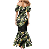 Puakenikeni Anthurium Pikake Lei Family Matching Mermaid Dress and Hawaiian Shirt Hawaiian Quilt Pattern LT9 - Polynesian Pride