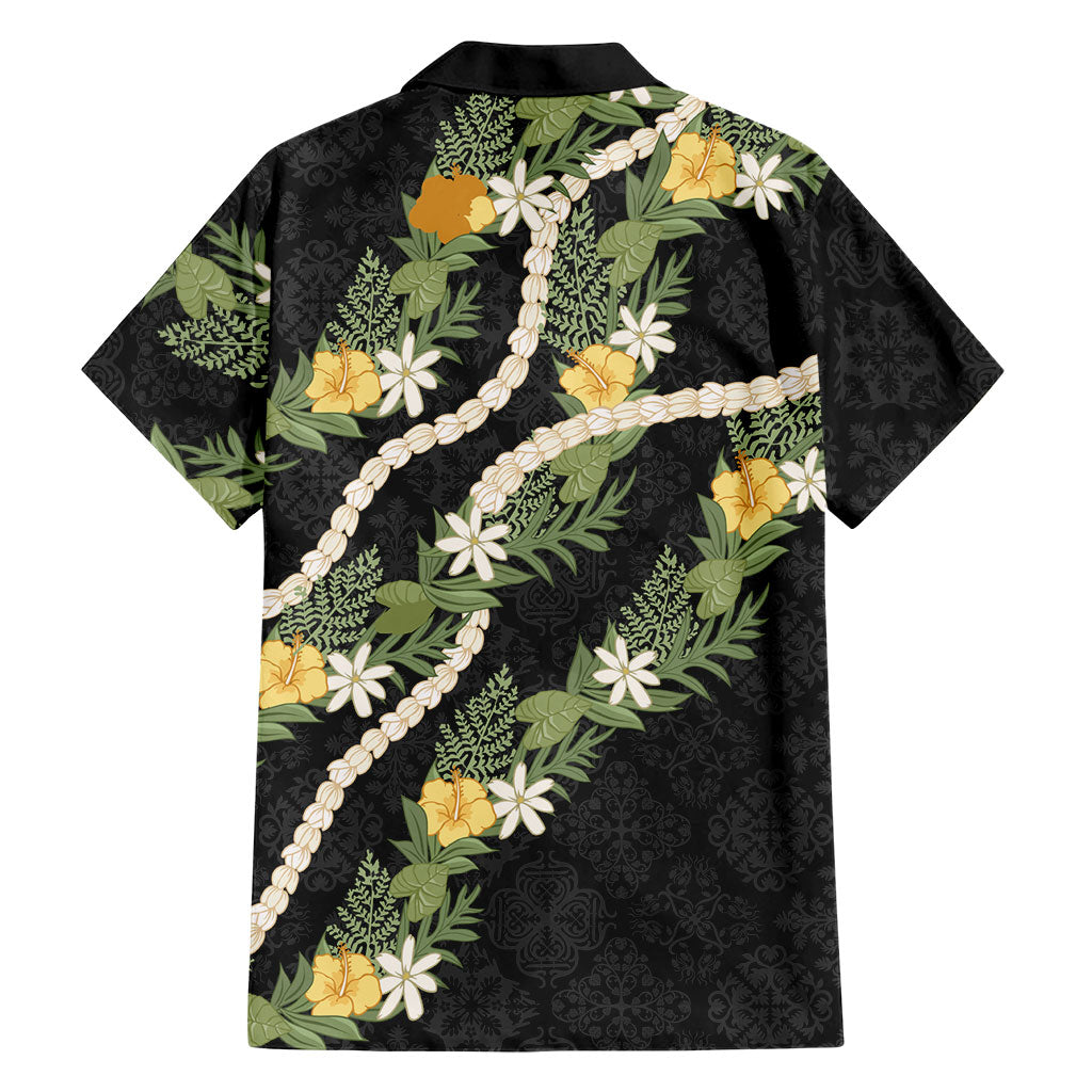 Puakenikeni Anthurium Pikake Lei Family Matching Off The Shoulder Long Sleeve Dress and Hawaiian Shirt Hawaiian Quilt Pattern LT9 - Polynesian Pride