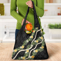 Puakenikeni Anthurium Pikake Lei Grocery Bag Hawaiian Quilt Pattern LT9 - Polynesian Pride