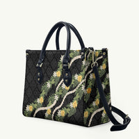 Puakenikeni Anthurium Pikake Lei Leather Bag Hawaiian Quilt Pattern