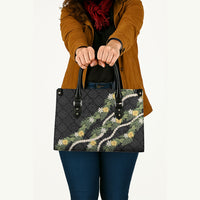 Puakenikeni Anthurium Pikake Lei Leather Bag Hawaiian Quilt Pattern
