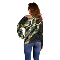 Puakenikeni Anthurium Pikake Lei Off Shoulder Sweater Hawaiian Quilt Pattern