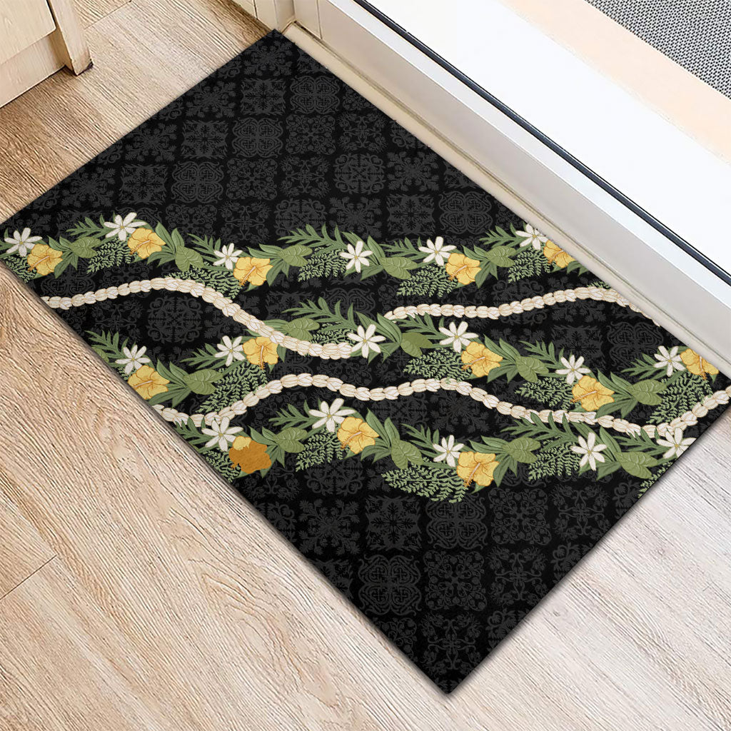 Puakenikeni Anthurium Pikake Lei Rubber Doormat Hawaiian Quilt Pattern
