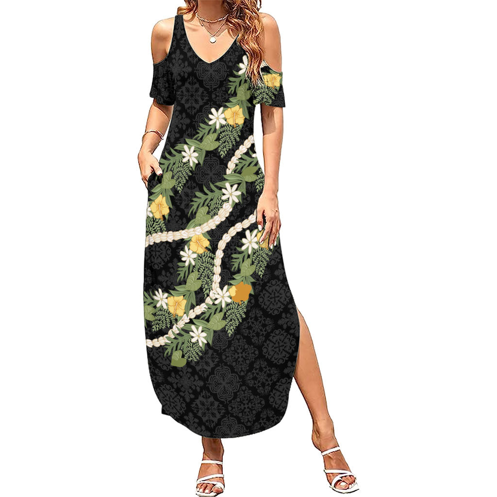Puakenikeni Anthurium Pikake Lei Summer Maxi Dress Hawaiian Quilt Pattern
