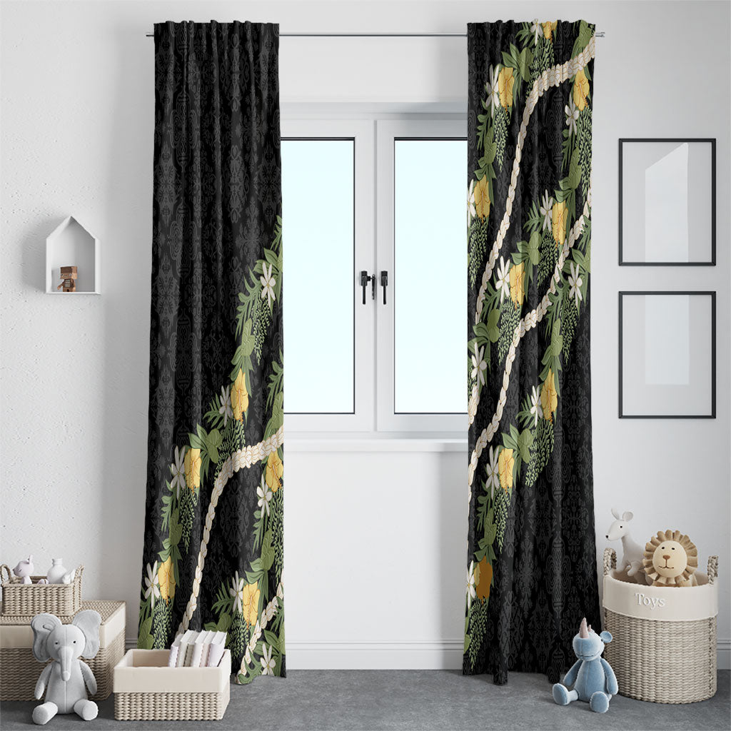Puakenikeni Anthurium Pikake Lei Window Curtain Hawaiian Quilt Pattern LT9 - Polynesian Pride