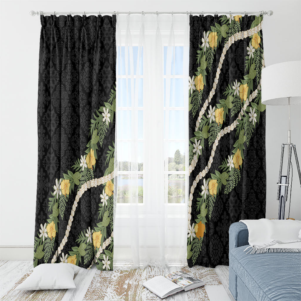 Puakenikeni Anthurium Pikake Lei Window Curtain Hawaiian Quilt Pattern LT9 - Polynesian Pride