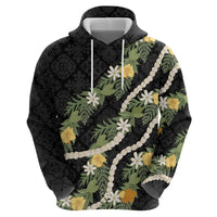 Puakenikeni Anthurium Pikake Lei Zip Hoodie Hawaiian Quilt Pattern