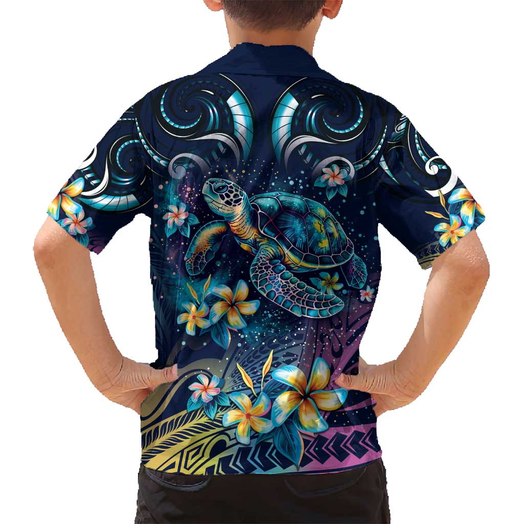 Plumeria Turtles Traditional Tribal Family Matching Tank Maxi Dress and Hawaiian Shirt LT9 - Polynesian Pride