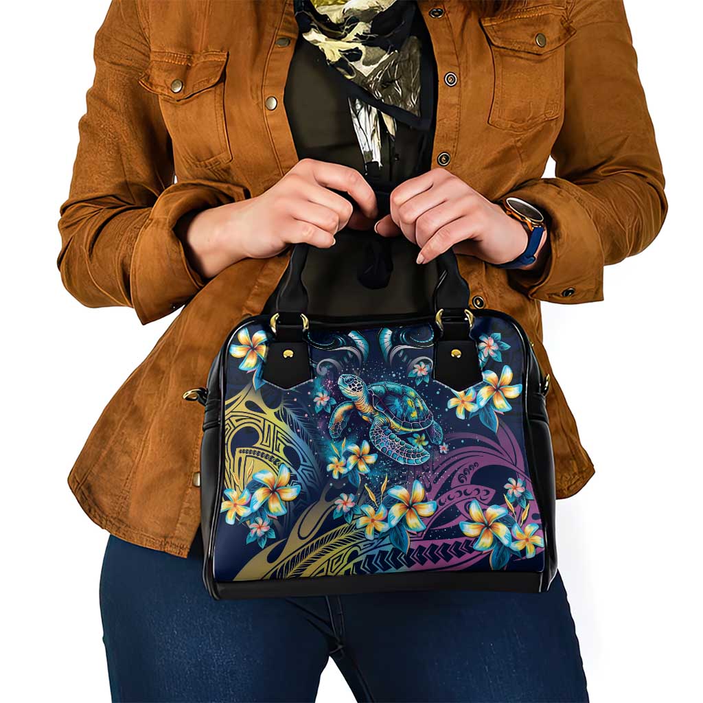 Plumeria Turtles Traditional Tribal Shoulder Handbag