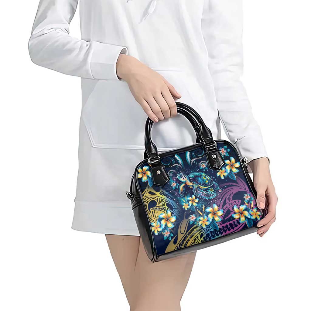 Plumeria Turtles Traditional Tribal Shoulder Handbag