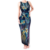 Plumeria Turtles Traditional Tribal Tank Maxi Dress