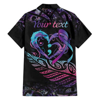 Personalised Your Life Matters Family Matching Off Shoulder Maxi Dress and Hawaiian Shirt Suicide Prevention Awareness Semicolon Heart LT9 - Polynesian Pride