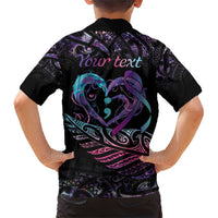 Personalised Your Life Matters Family Matching Short Sleeve Bodycon Dress and Hawaiian Shirt Suicide Prevention Awareness Semicolon Heart LT9 - Polynesian Pride
