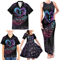 Personalised Your Life Matters Family Matching Tank Maxi Dress and Hawaiian Shirt Suicide Prevention Awareness Semicolon Heart LT9 - Polynesian Pride