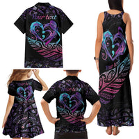 Personalised Your Life Matters Family Matching Tank Maxi Dress and Hawaiian Shirt Suicide Prevention Awareness Semicolon Heart LT9 - Polynesian Pride
