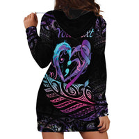 Personalised Your Life Matters Hoodie Dress Suicide Prevention Awareness Semicolon Heart LT9 - Polynesian Pride