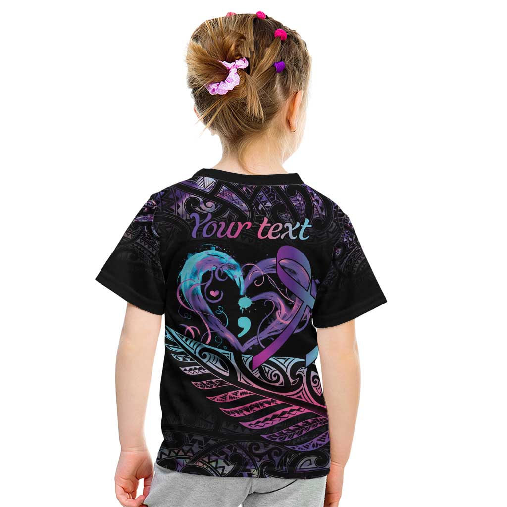 Personalised Your Life Matters Kid T Shirt Suicide Prevention Awareness Semicolon Heart