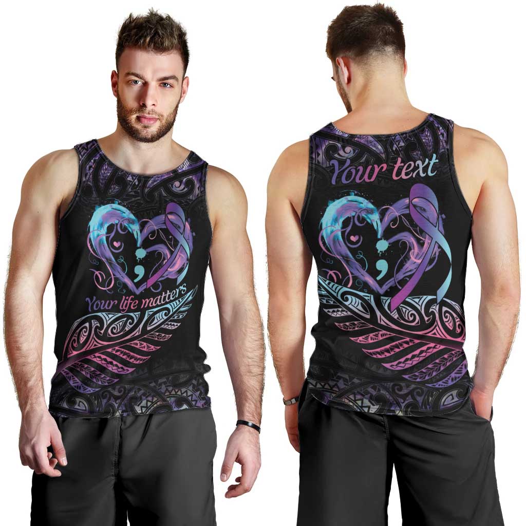 Personalised Your Life Matters Men Tank Top Suicide Prevention Awareness Semicolon Heart
