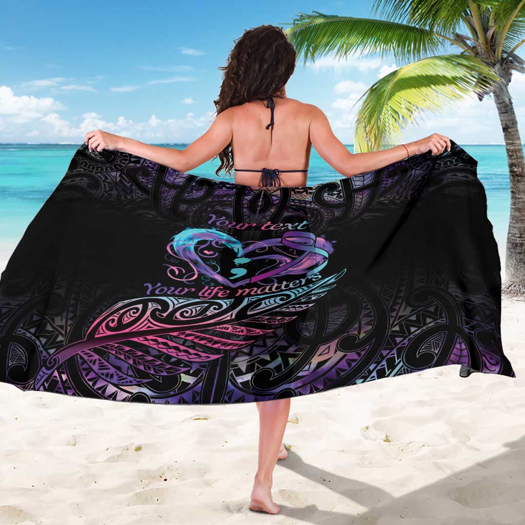 Personalised Your Life Matters Sarong Suicide Prevention Awareness Semicolon Heart
