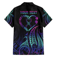 Personalised Your Story Isn't Over Family Matching Long Sleeve Bodycon Dress and Hawaiian Shirt Suicide Prevention Awareness Semicolon Heart LT9 - Polynesian Pride