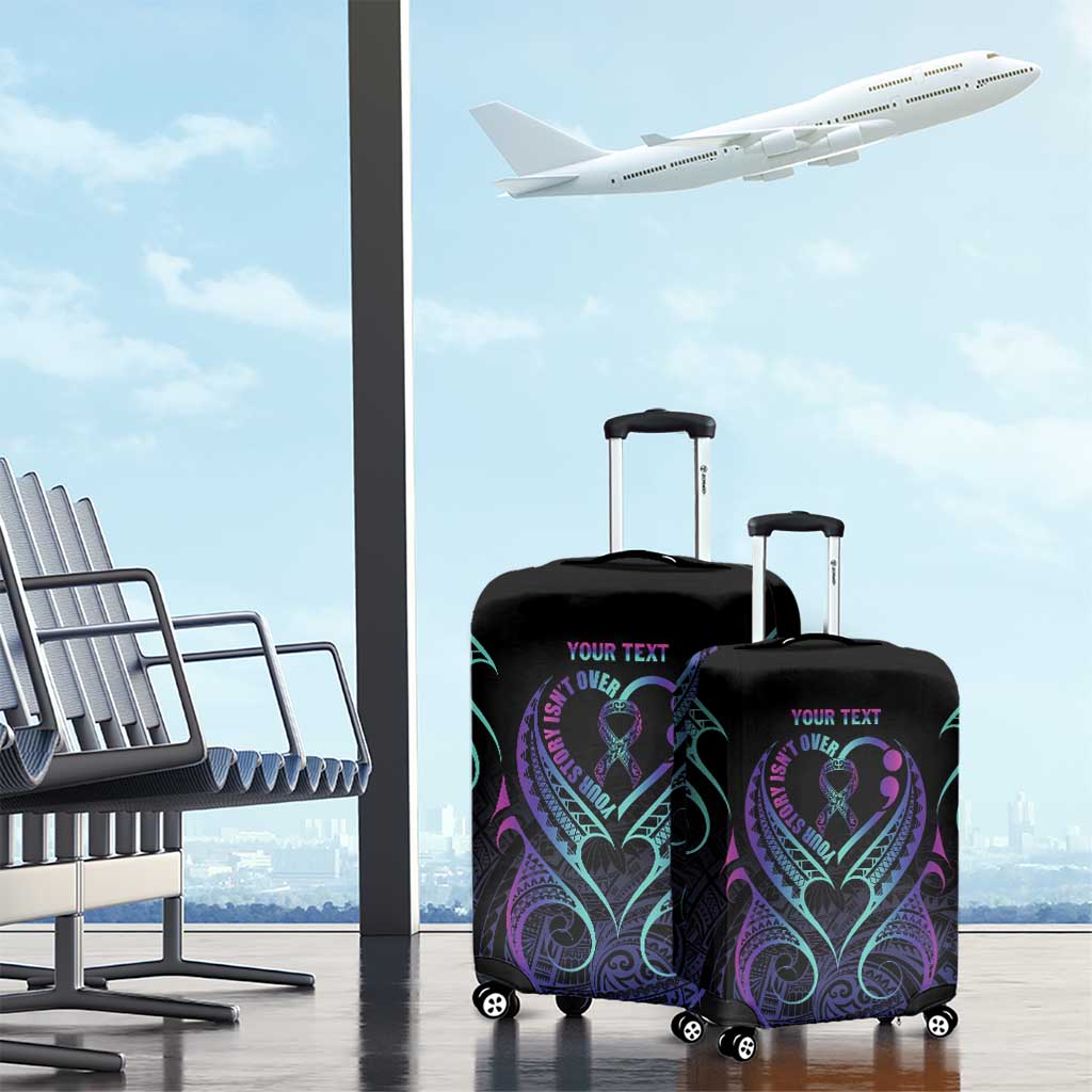 Personalised Your Story Isn't Over Luggage Cover Suicide Prevention Awareness Semicolon Heart