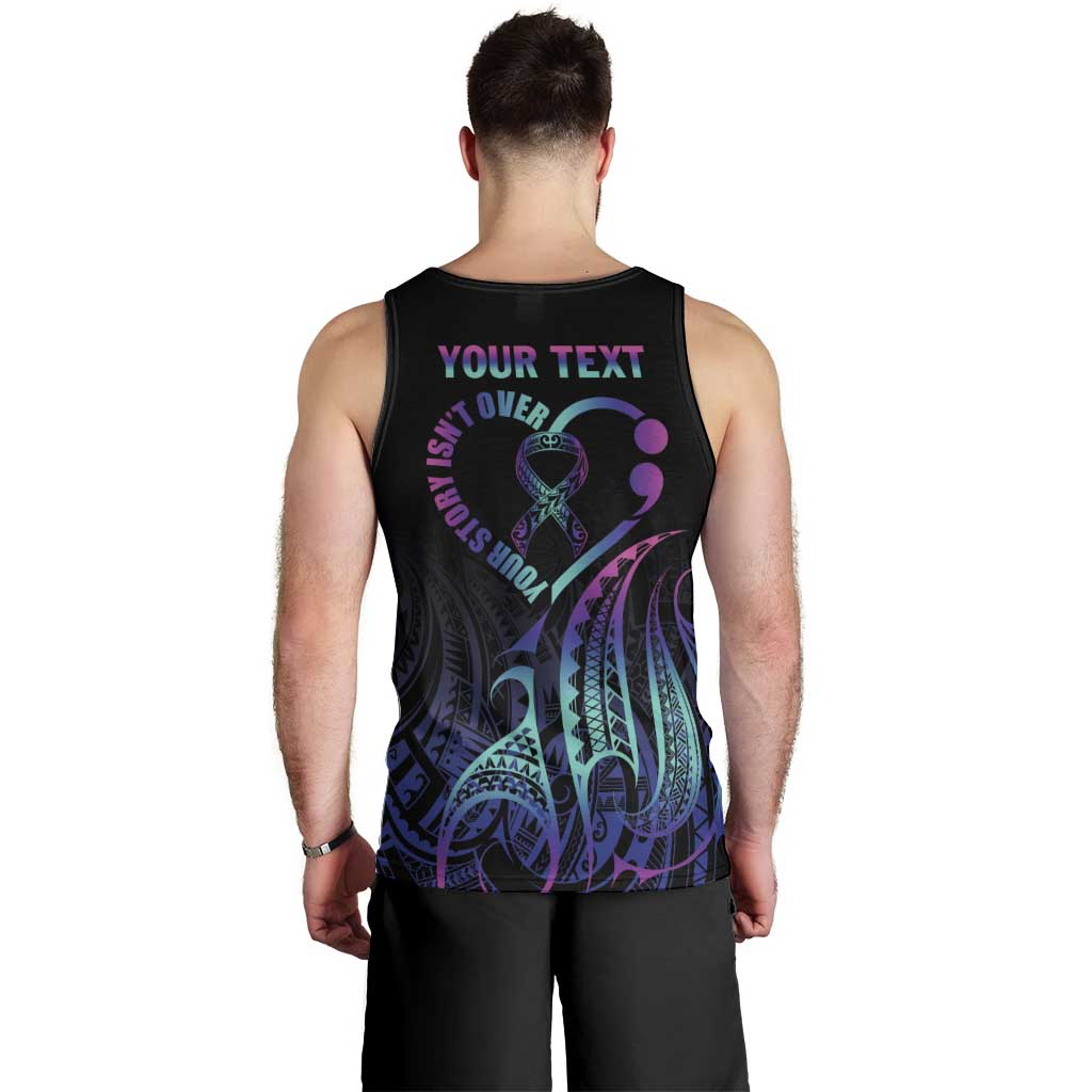 Personalised Your Story Isn't Over Men Tank Top Suicide Prevention Awareness Semicolon Heart