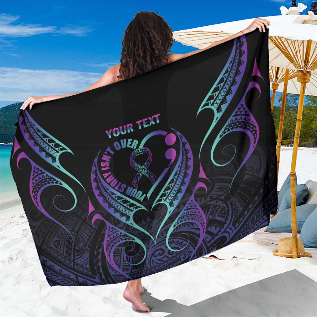 Personalised Your Story Isn't Over Sarong Suicide Prevention Awareness Semicolon Heart