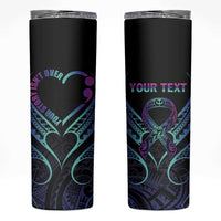 Personalised Your Story Isn't Over Skinny Tumbler Suicide Prevention Awareness Semicolon Heart LT9 Black - Polynesian Pride