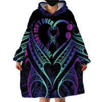 Personalised Your Story Isn't Over Wearable Blanket Hoodie Suicide Prevention Awareness Semicolon Heart LT9 - Polynesian Pride