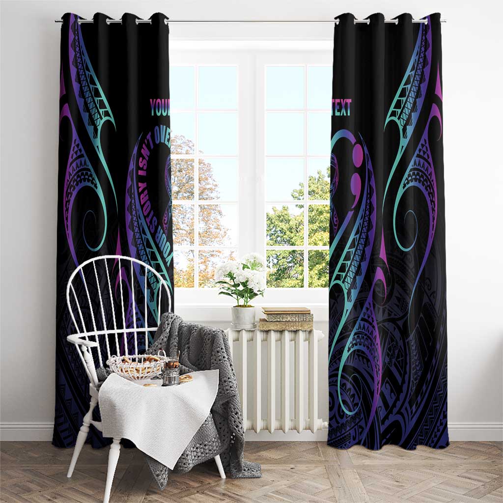 Personalised Your Story Isn't Over Window Curtain Suicide Prevention Awareness Semicolon Heart