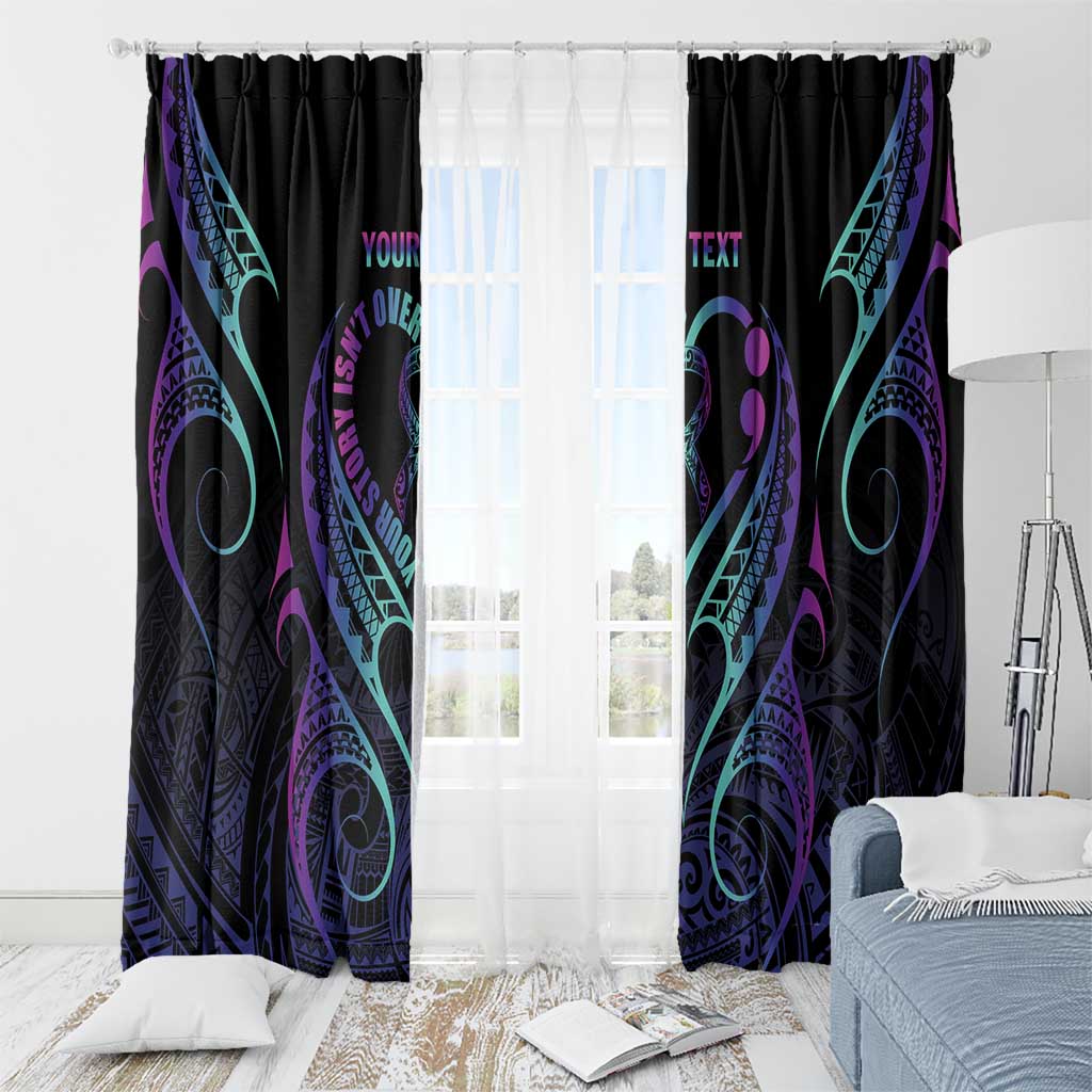 Personalised Your Story Isn't Over Window Curtain Suicide Prevention Awareness Semicolon Heart