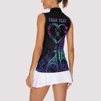 Personalised Your Story Isn't Over Women Sleeveless Polo Shirt Suicide Prevention Awareness Semicolon Heart LT9 - Polynesian Pride