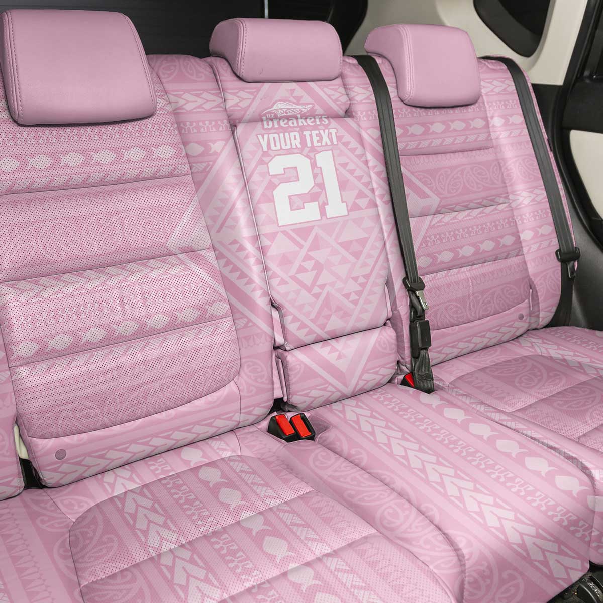 Custom New Zealand Basketball Indigenous Back Car Seat Cover - Polynesian Pride